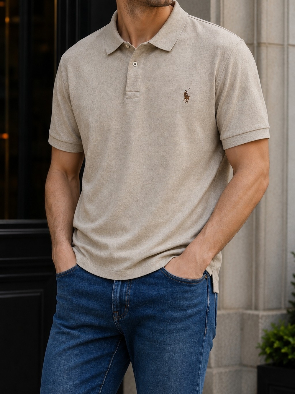 Ralph Lauren Beige Short-Sleeve Polo Shirt